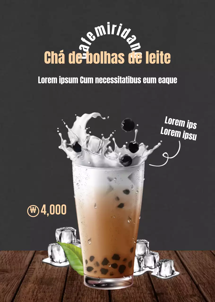 Chá de bolhas de leite estilo básico