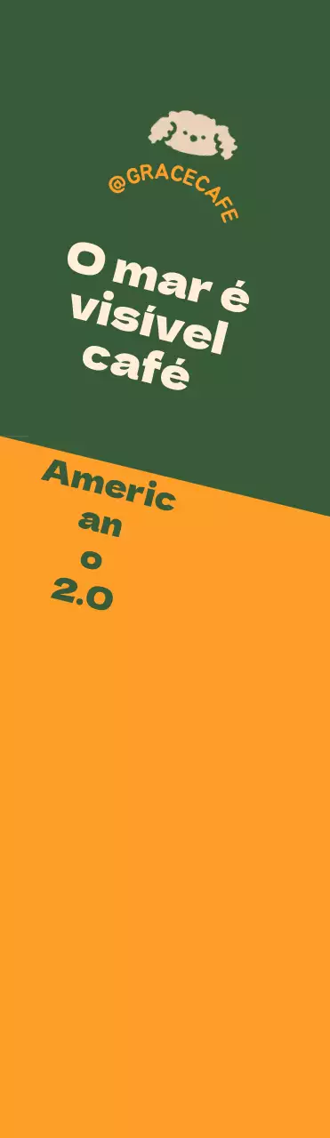 Um bonito logotipo verde e laranja de um café, guia de menu e promoção.