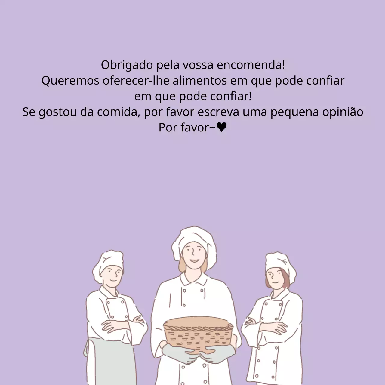 Mensagens de agradecimento de entrega