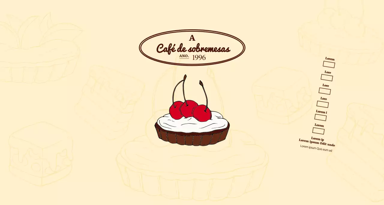 Promover e informar os cafés com um logótipo emotivo em castanho avermelhado e amarelo pálido