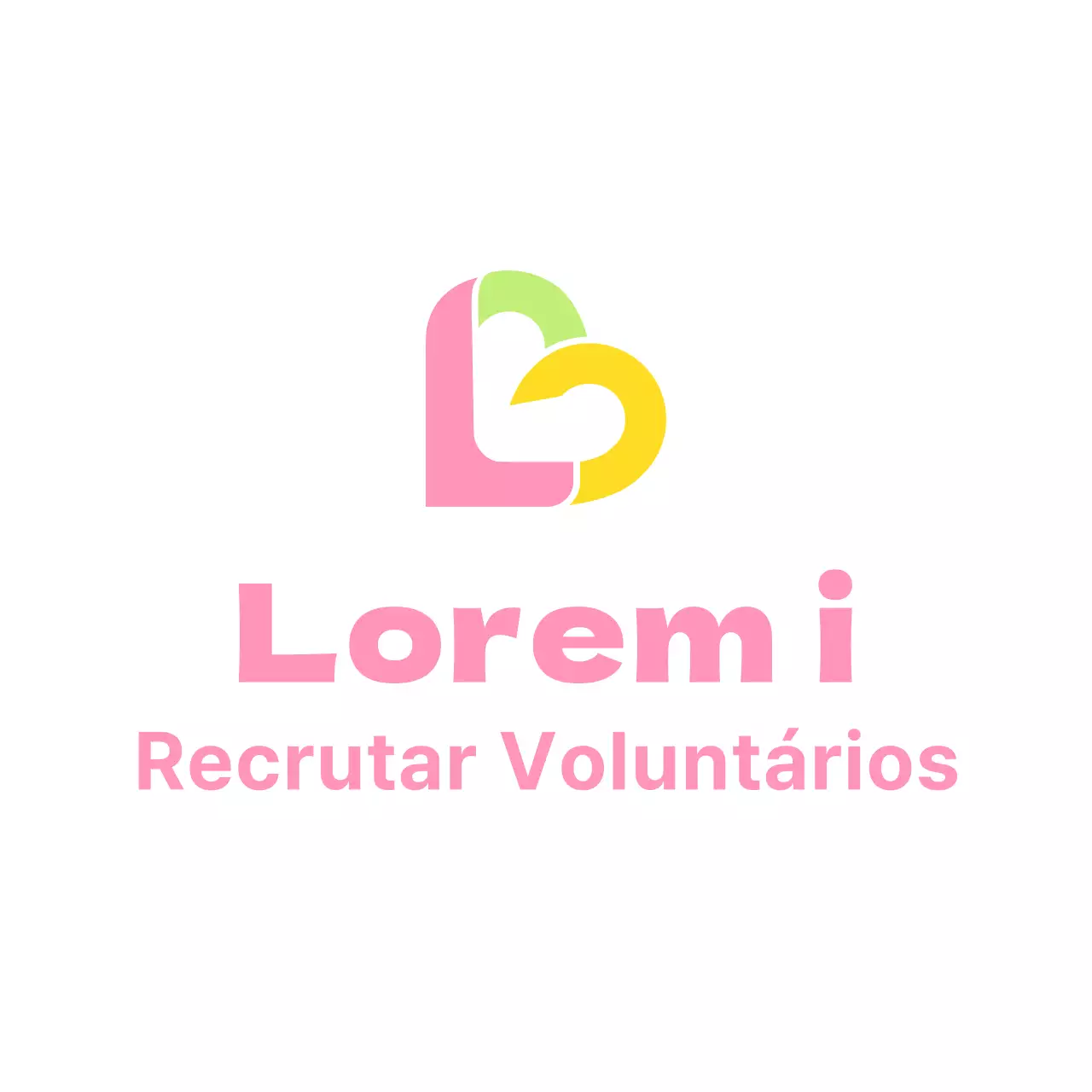 Título cor-de-rosa do logótipo da organização de voluntários