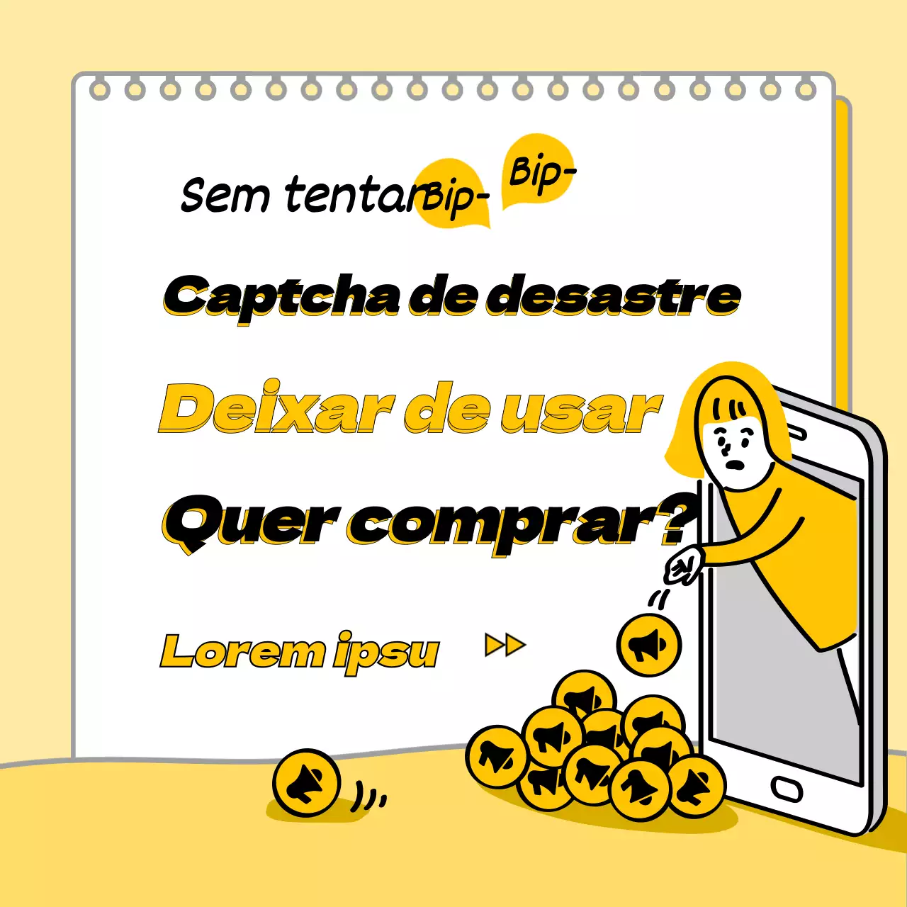 Ilustração amarela desenhada à mão de um texto sobre segurança em caso de catástrofe com informações