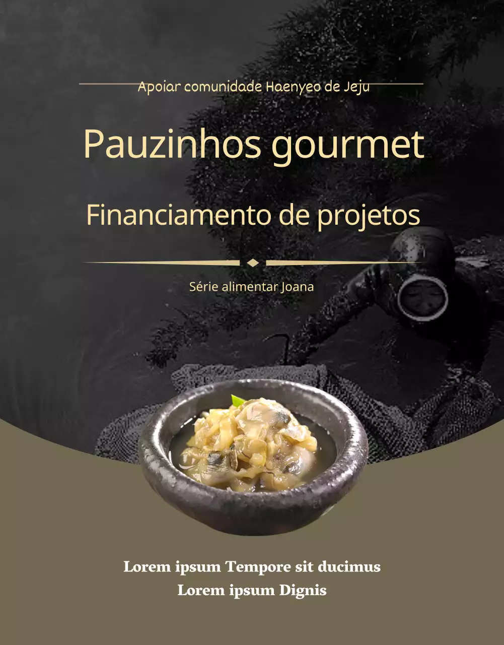 Um fundo Jeju jjigal com classe, limpo e a preto e branco (página de pormenor)