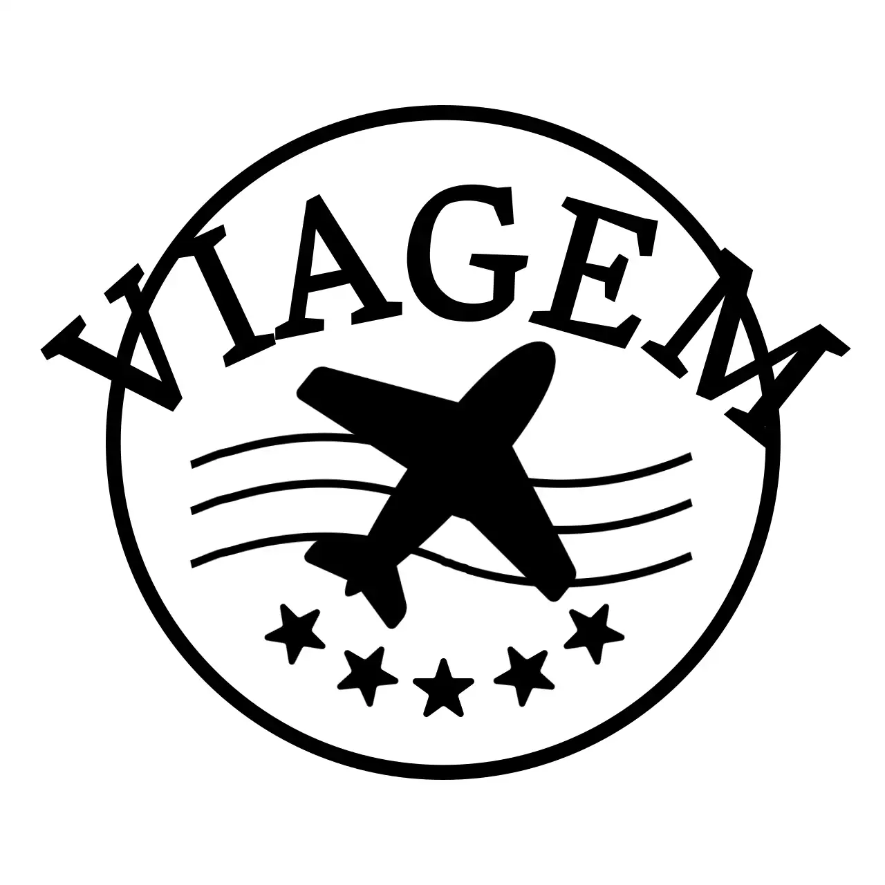 Conceito de viagem com estrelas pretas e ilustração de um avião