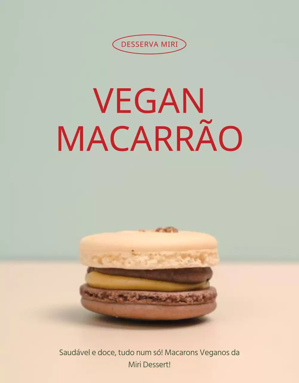 Apresentação do Fundo Vegan de Macarons de Menta e Vermelho