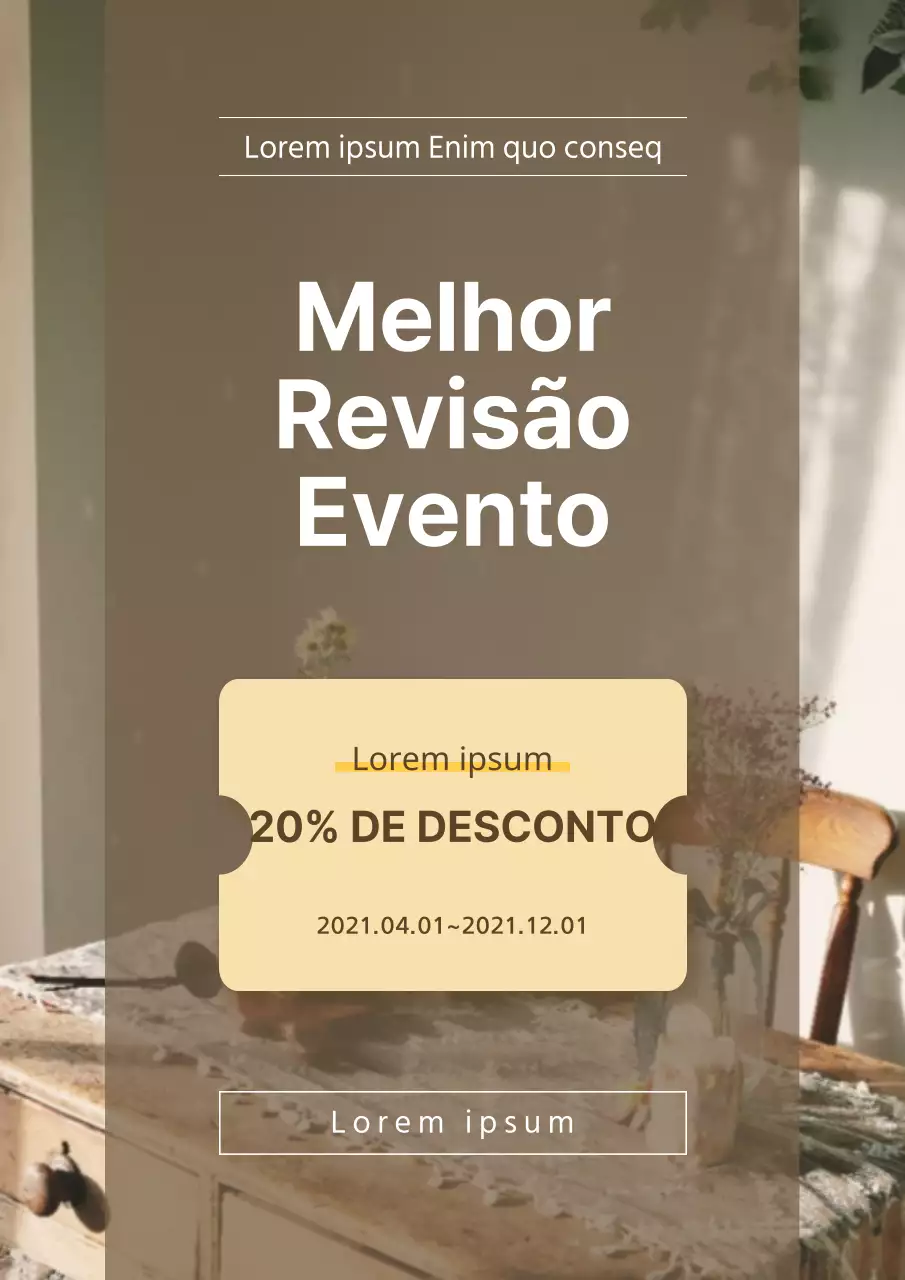Um anúncio de testemunho de evento simples e limpo em castanho