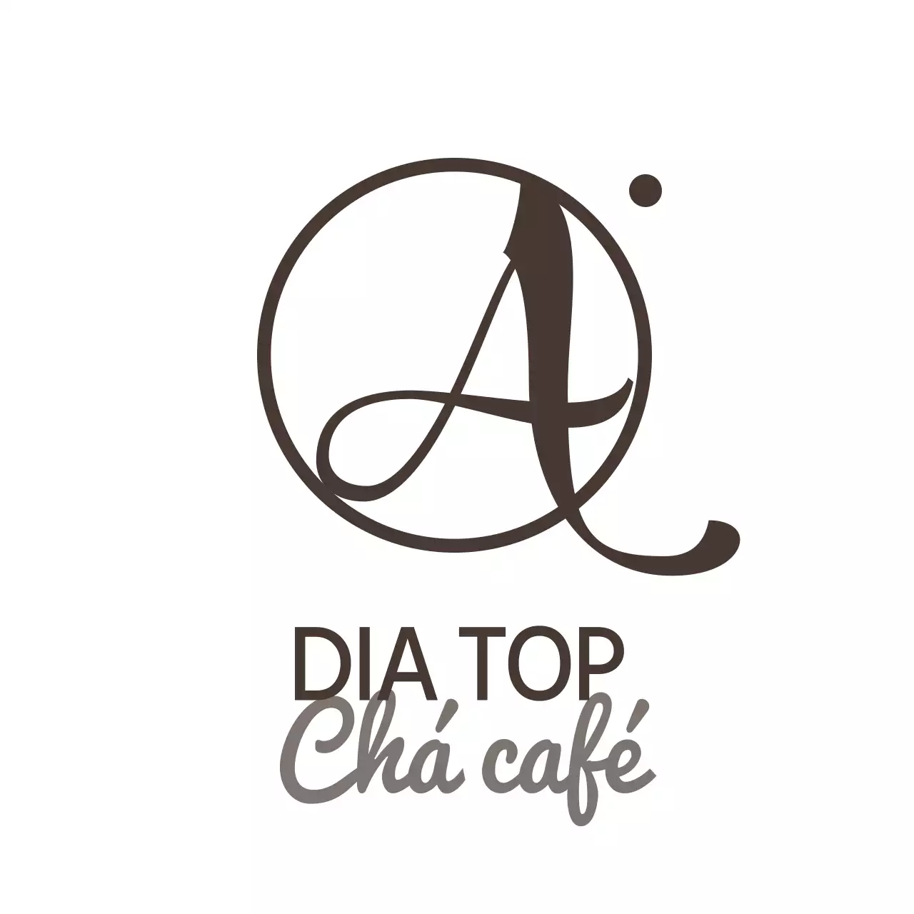 Estilo caligráfico emocional em castanho e branco para um café