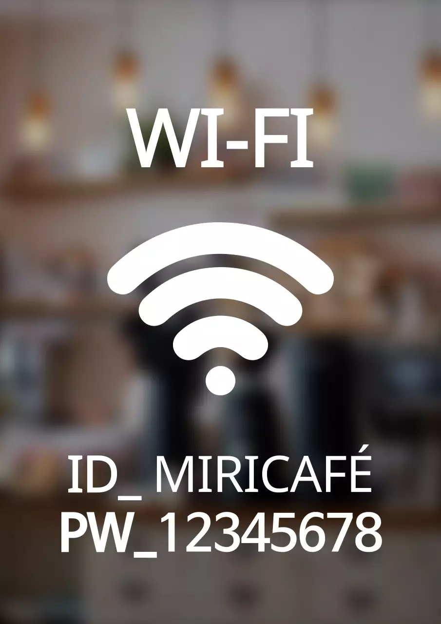 Sinalética de estilo simples para informações sobre o Wi-Fi da loja
