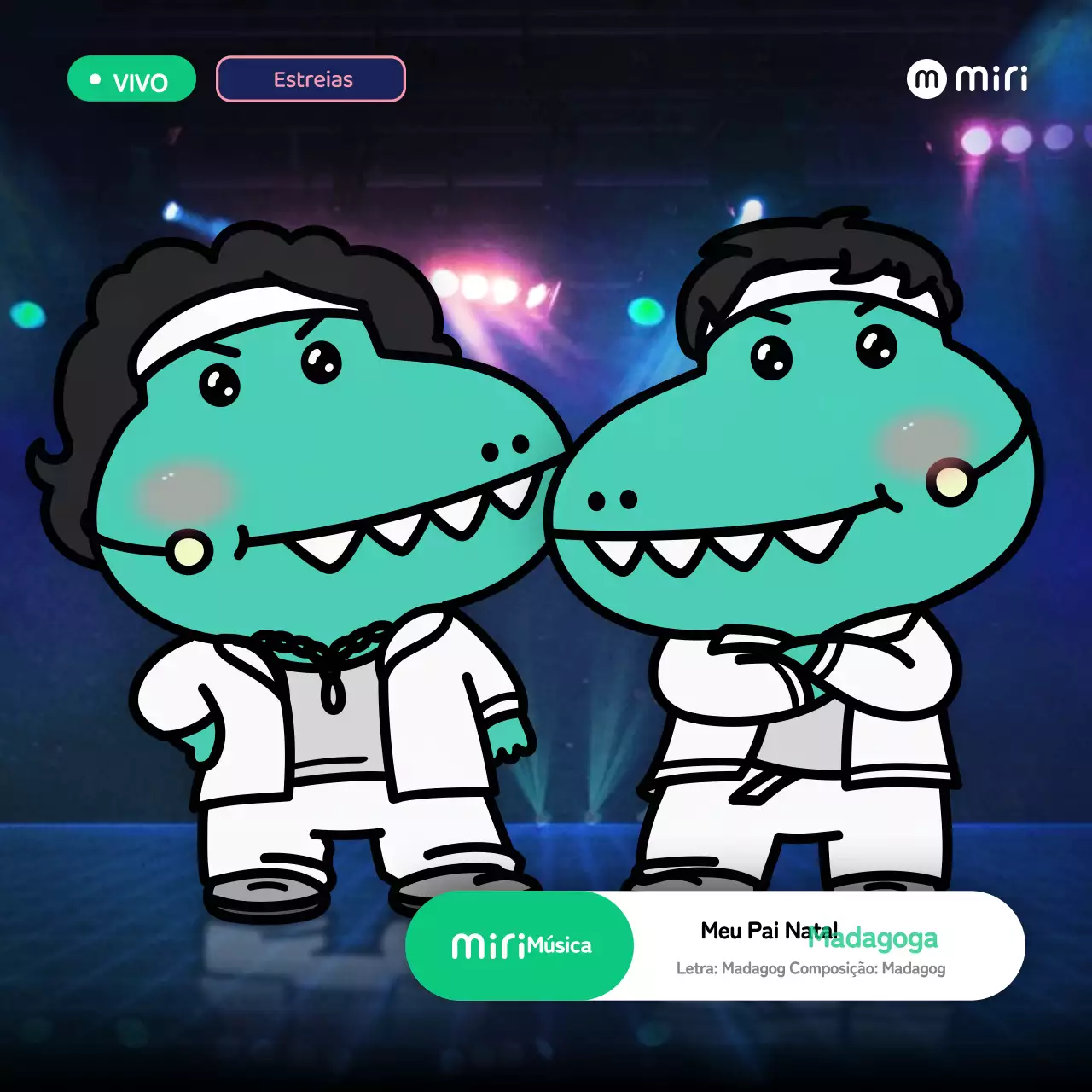 Paródia de conceito de personagem verde e azul-marinho bonito MMS