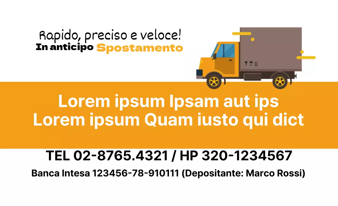 Biglietti da visita per aziende di traslochi