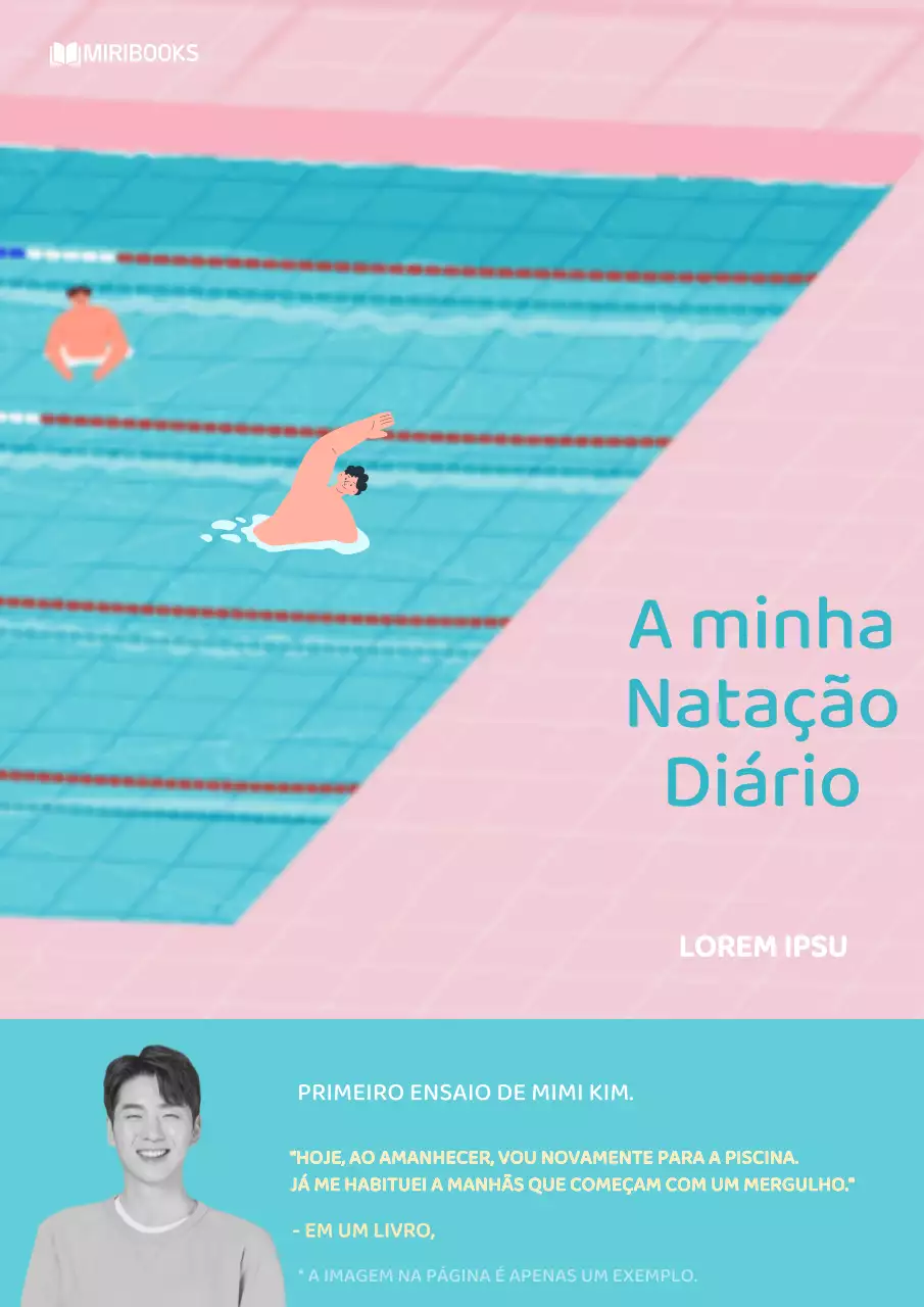 Rosa Azul claro Fofo Natação Ilustração Diário de natação