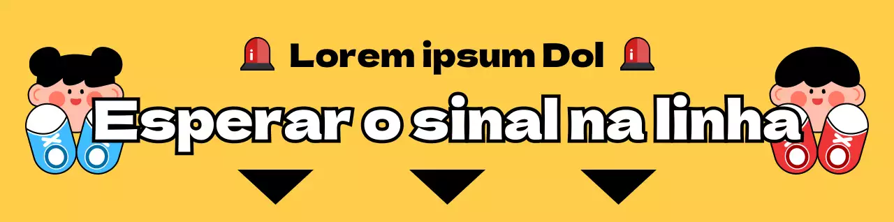 Para orientação de semáforos para crianças com caracteres infantis amarelos