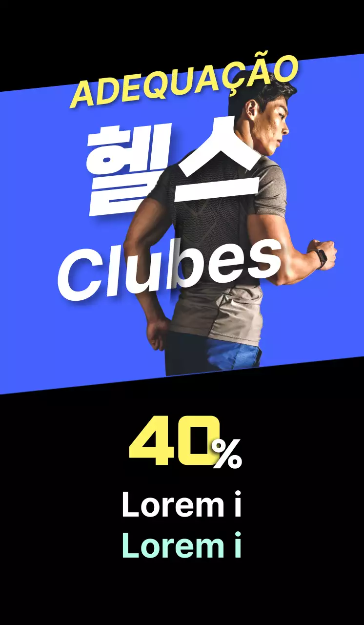 Ofertas de clubes de saúde em azul e preto