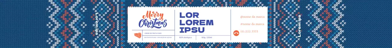 Bolo de Natal com padrão de camisola azul-marinho
