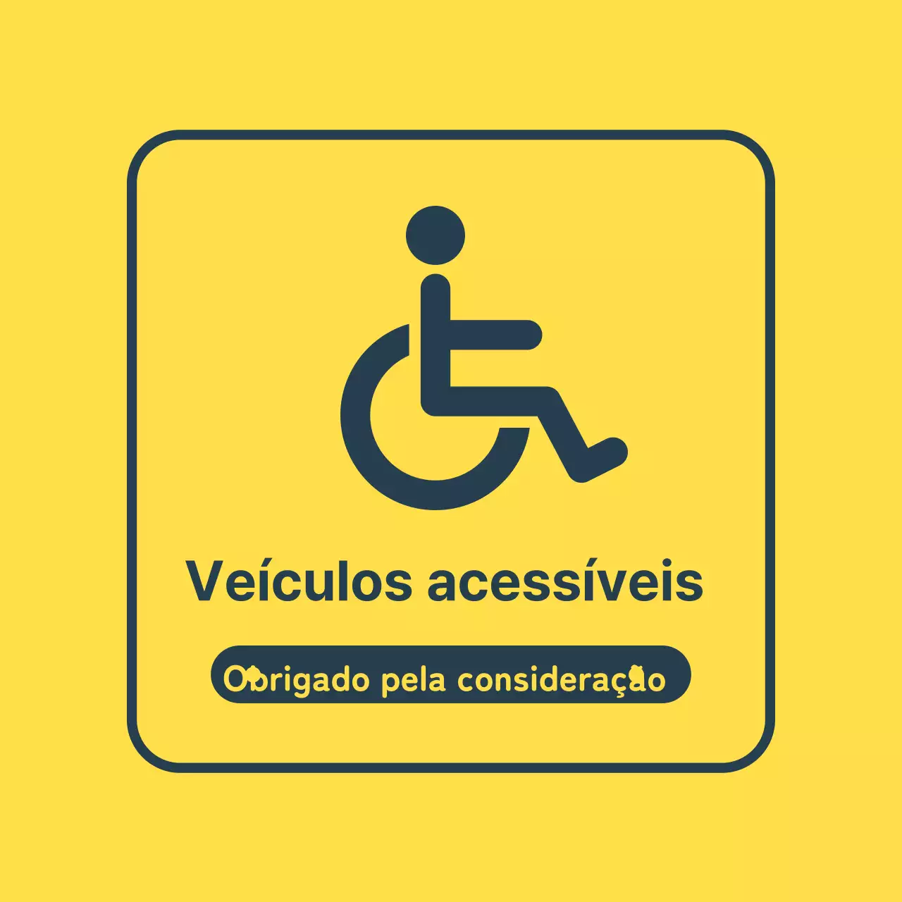 Amarelo Azul-marinho Guia de Veículos Acessível de elevada legibilidade
