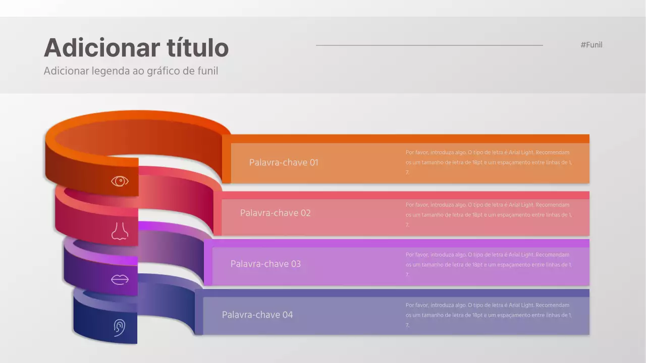 Gráfico de funil com um conceito tridimensional simples
