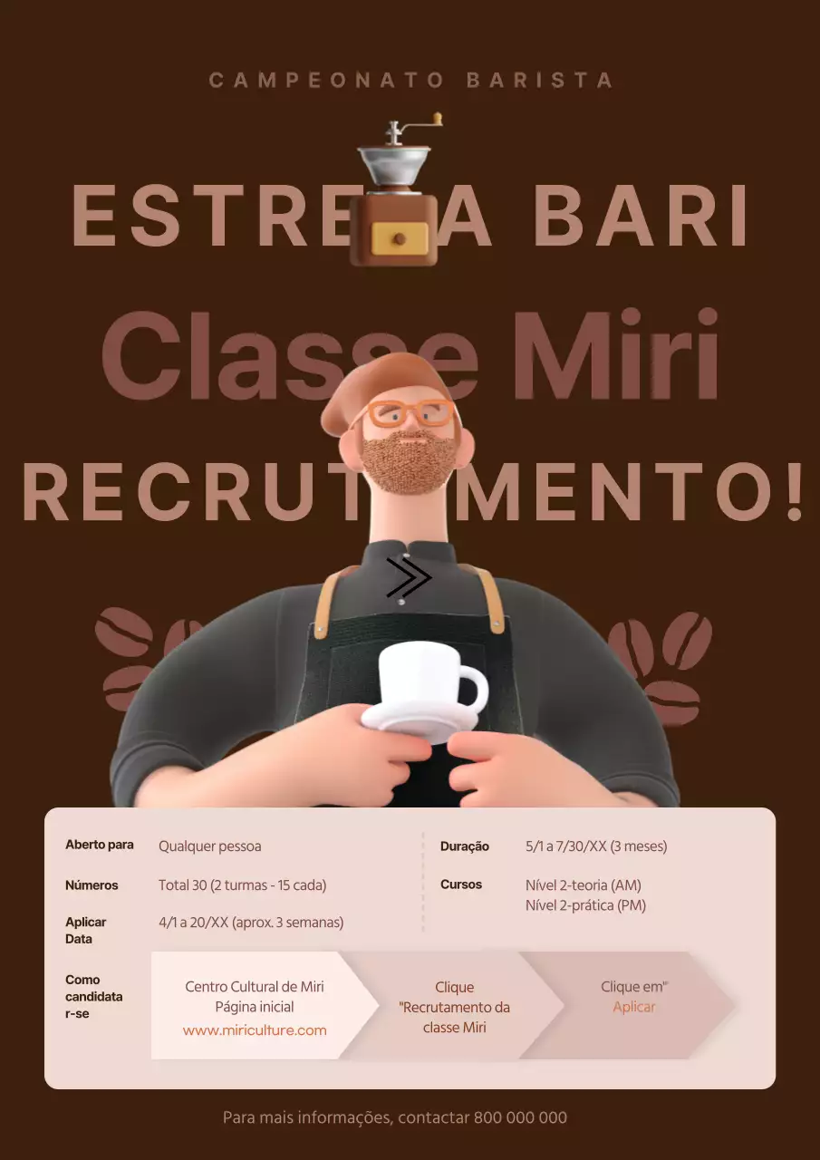 A Brown's 3D Concept está à procura de estudantes de café barista