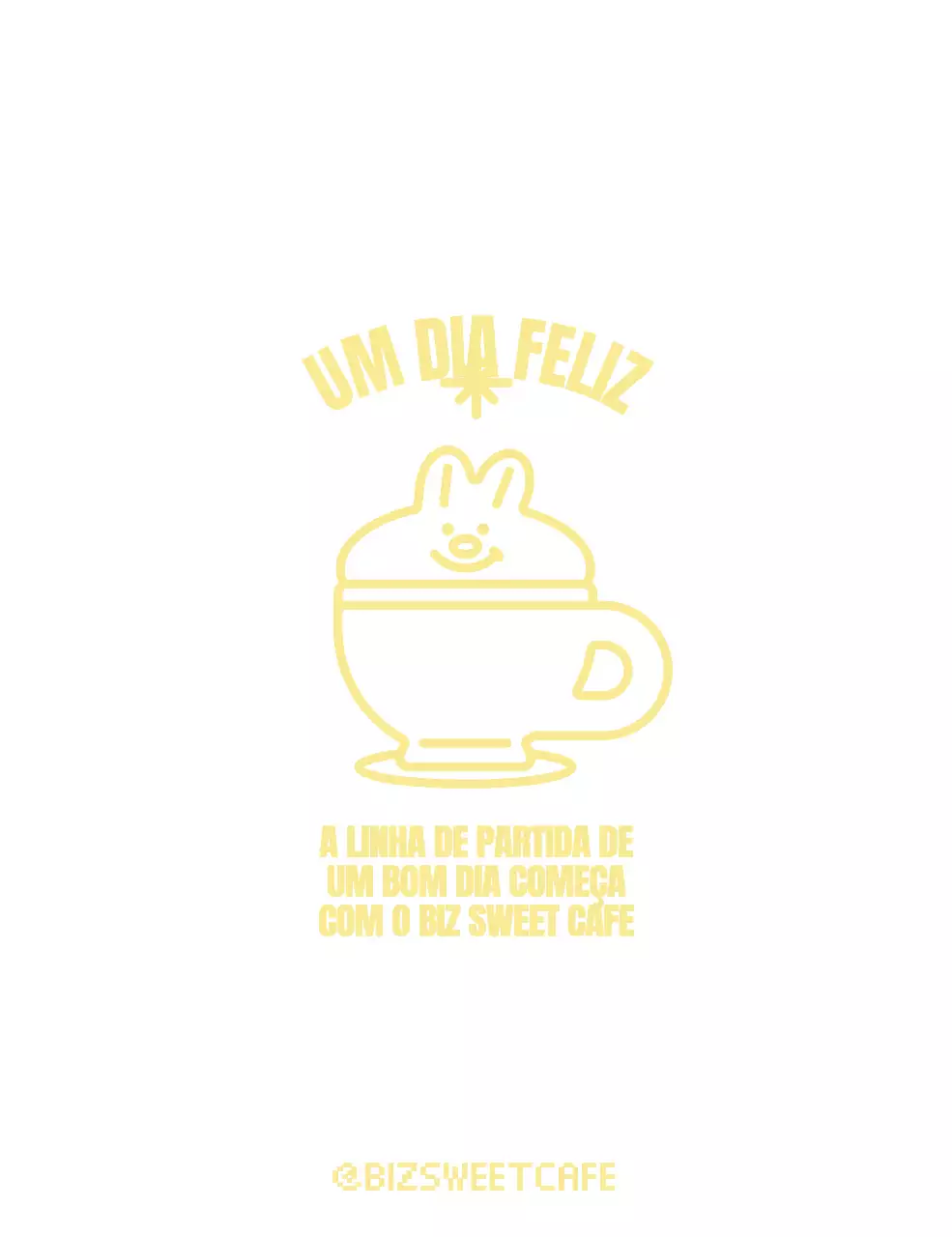 Chantilly estilo coelhinho numa bonita chávena amarela para a Cafegoods