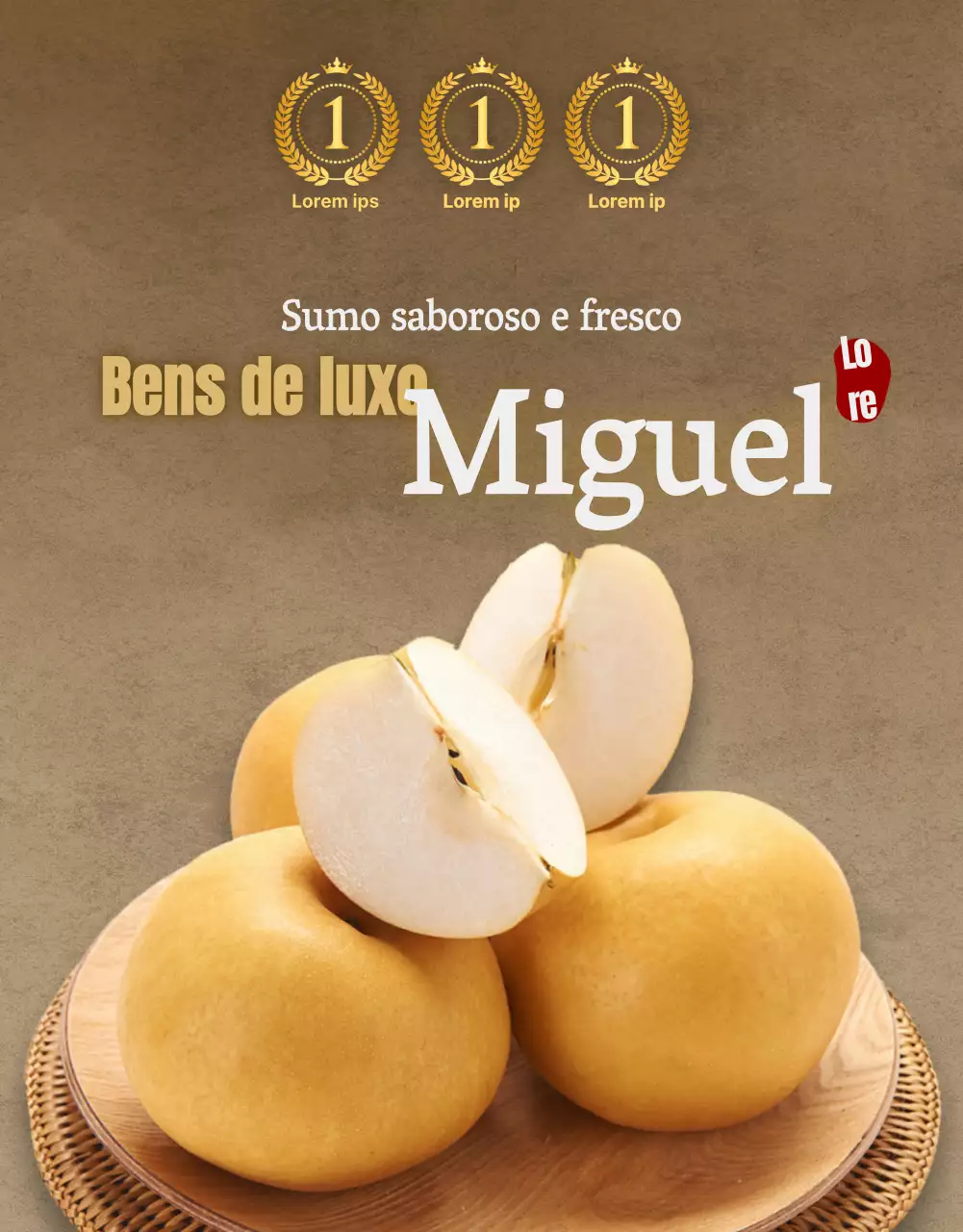 Página de vendas de fruta tradicional com textura de papel