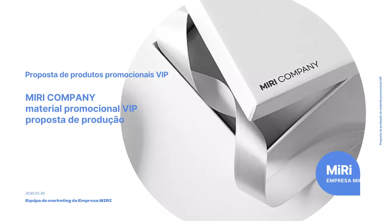 Proposta de uma peça promocional VIP em tons de azul