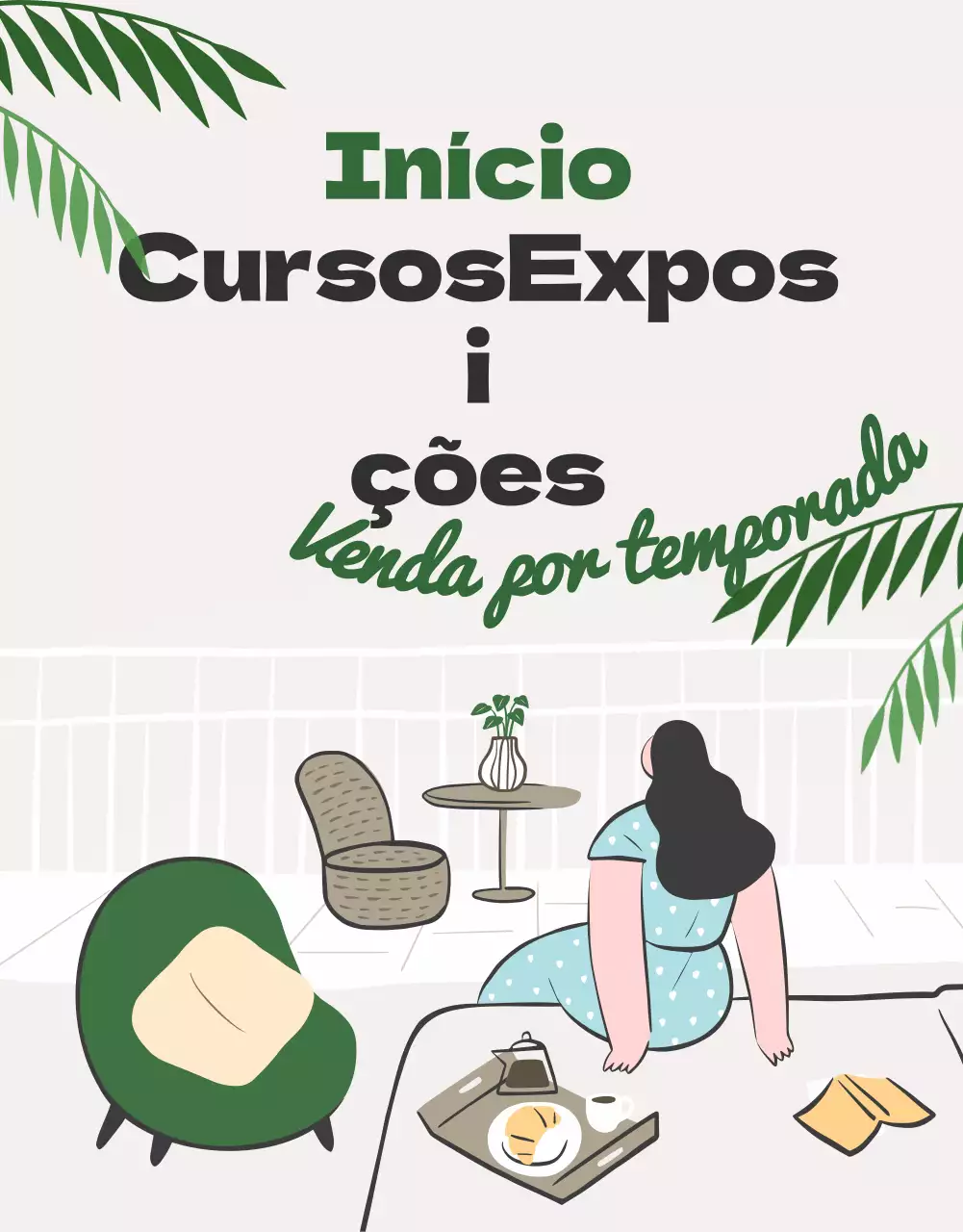 Mobiliário de verão em bege e verde