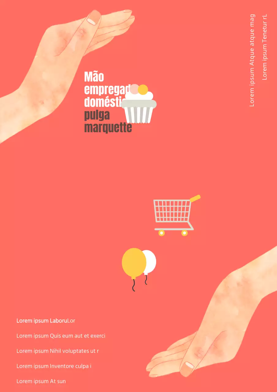Promova a sua feira da ladra artesanal com uma ilustração de mãos cor-de-rosa e adereços bonitos
