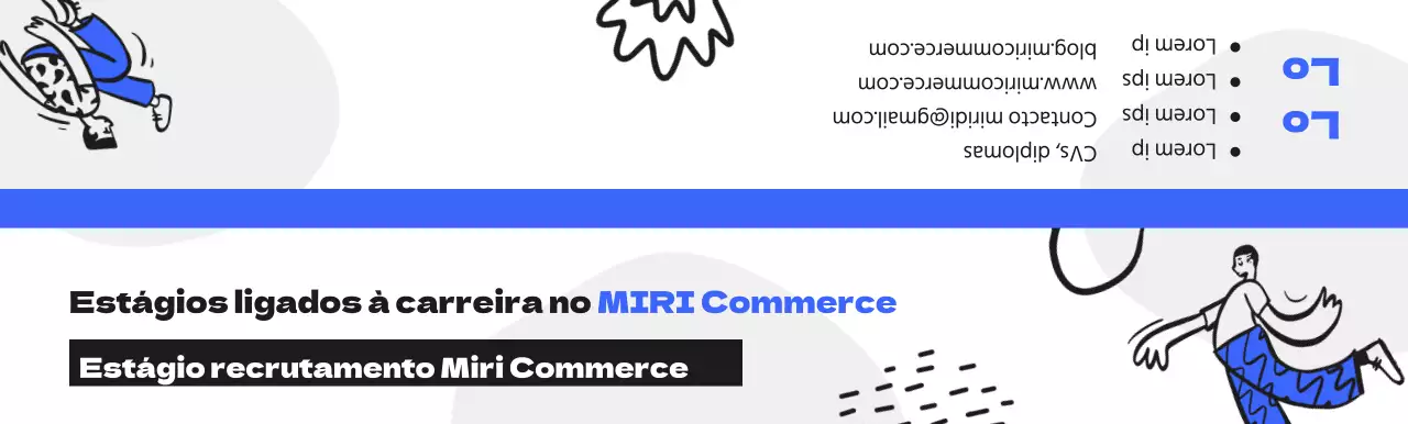 Um kit de boas-vindas para comemorar um estágio ligado ao emprego com uma ilustração humana a azul e preto.