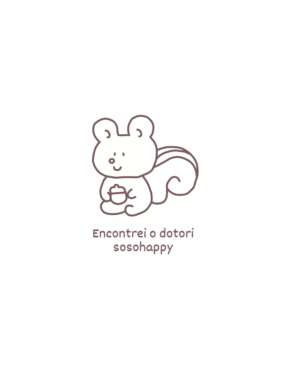 Mercadoria gira com uma ilustração de linha de um esquilo