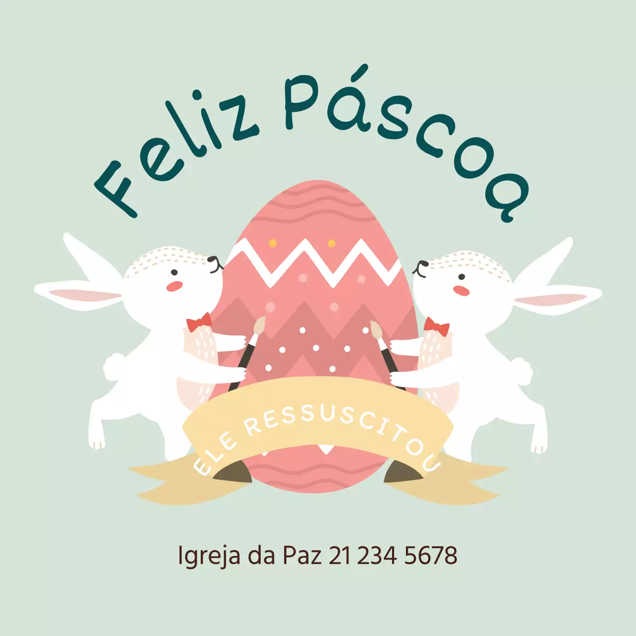 Ilustração verde de etiquetas de Páscoa de igreja giras