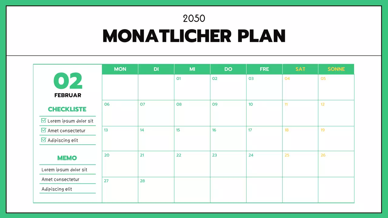 Business GoodNotes mit mintfarbenen schwarzen Linien