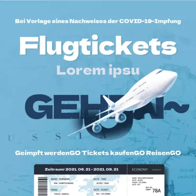 Blaue, reiseinspirierte Ticketverlosung (Social-Media-Plätze)