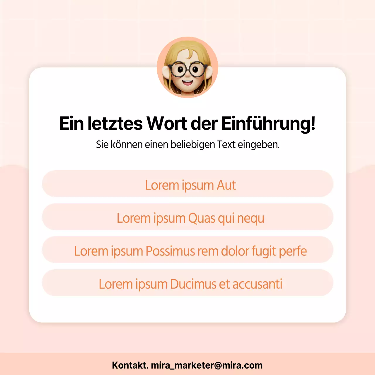 Kitschiges Profil in den sozialen Medien in Orange und Pink