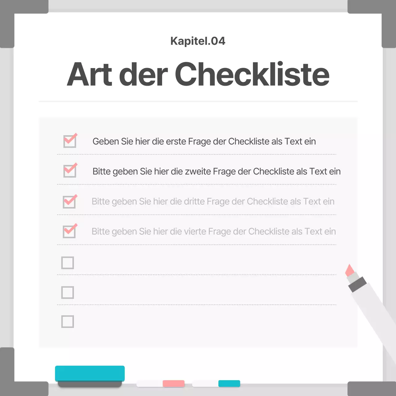 Business in einem weißen, einfachen Whiteboard-Rahmen