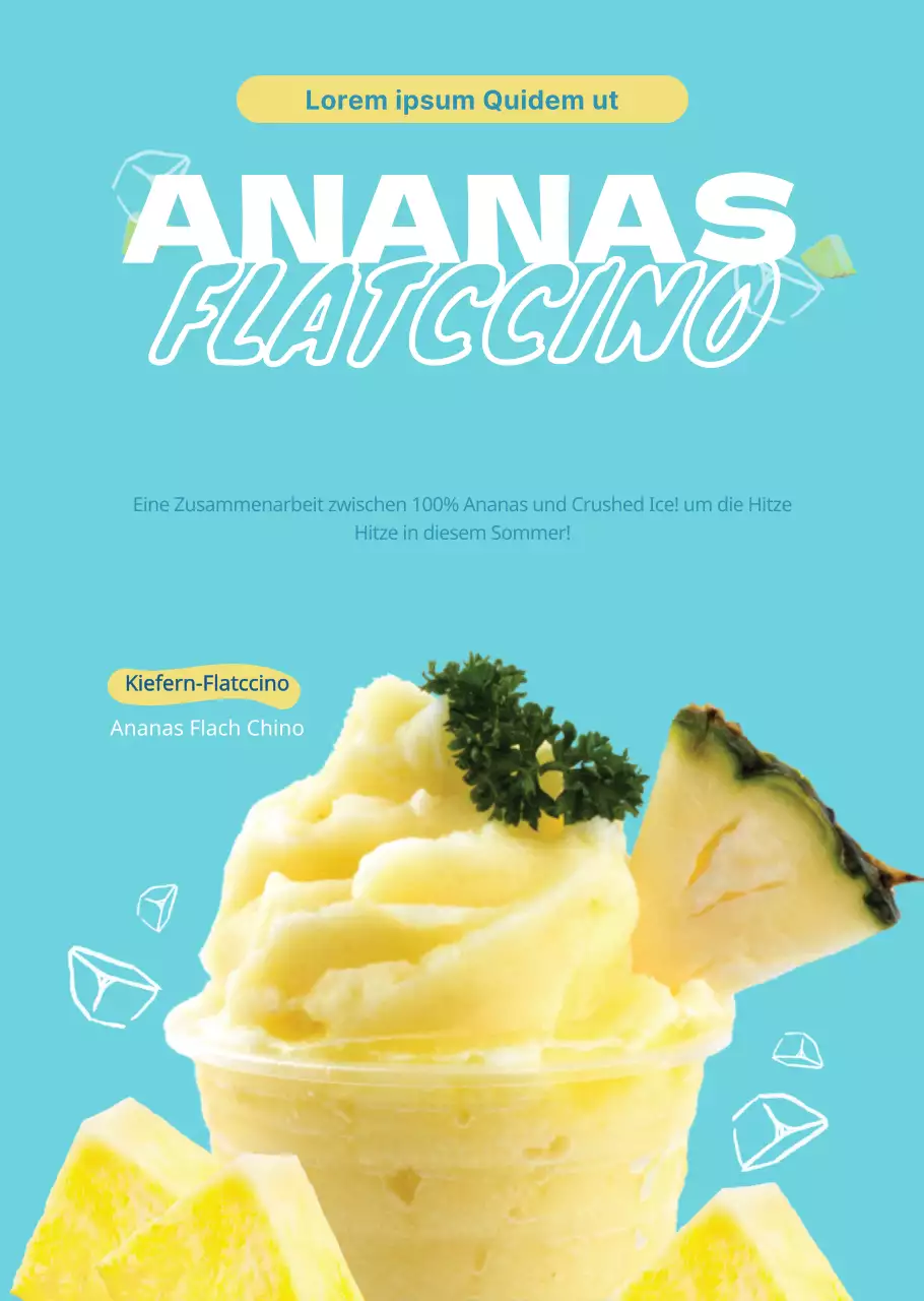 Ananas-Smoothie nach Art der Zeichnung