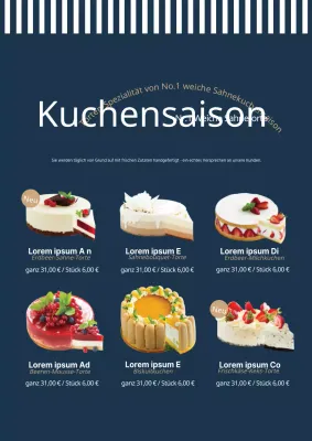 Vorschläge für Torten im europäischen Stil