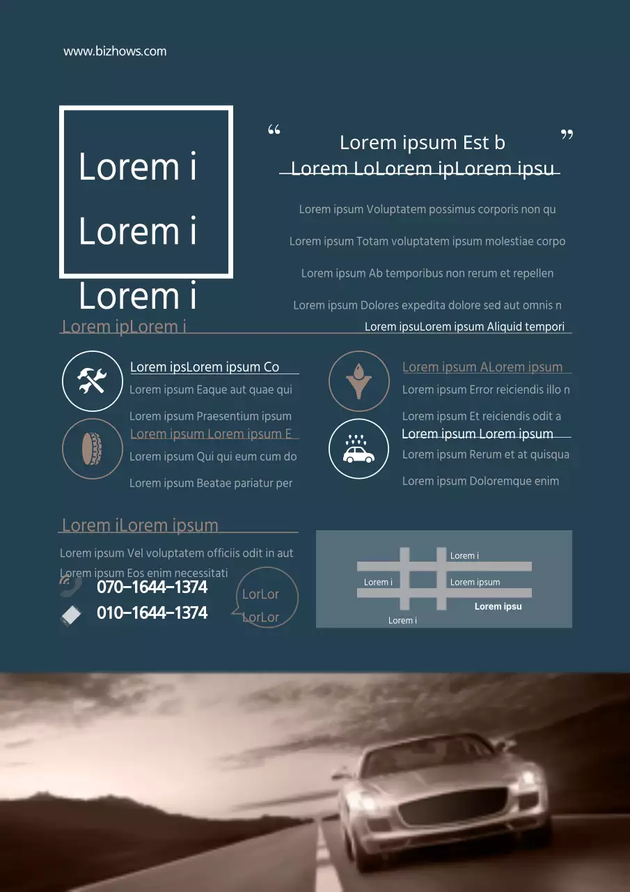 Einfacher, marineblauer Flyer für ein Autohaus