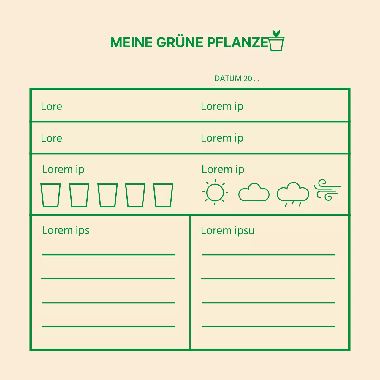 Grünes Symbol Einfache Geschichte