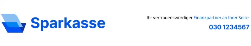 Einfaches, sauberes Symbol-Logo in Blau und Schwarz für Bankwerbung und Promotionen