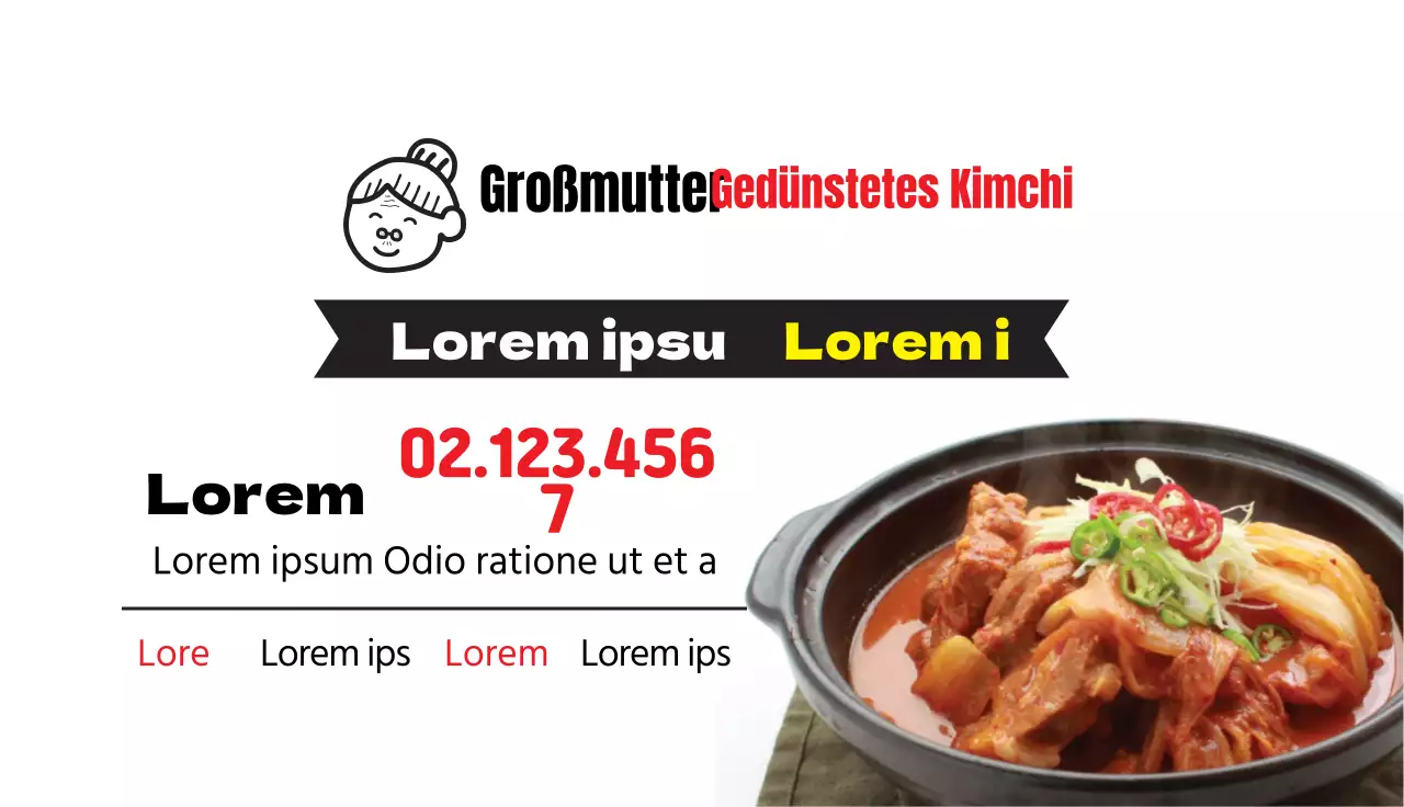 Rotes Foto unterstreicht sauberes Restaurant Kimchi Jjim