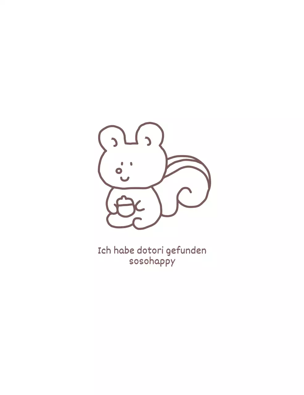 Niedliche Waren mit einer Eichhörnchen-Linienillustration
