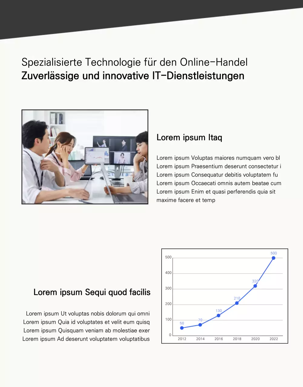 Saubere und einfache Stellenanzeige mit mintblauen Akzenten