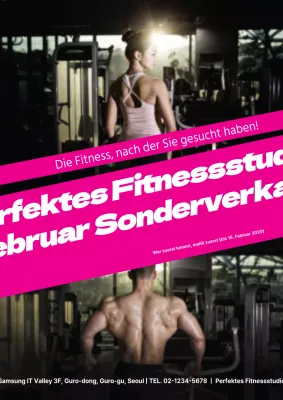 Einfacher Fitness-Flyer in Rosa