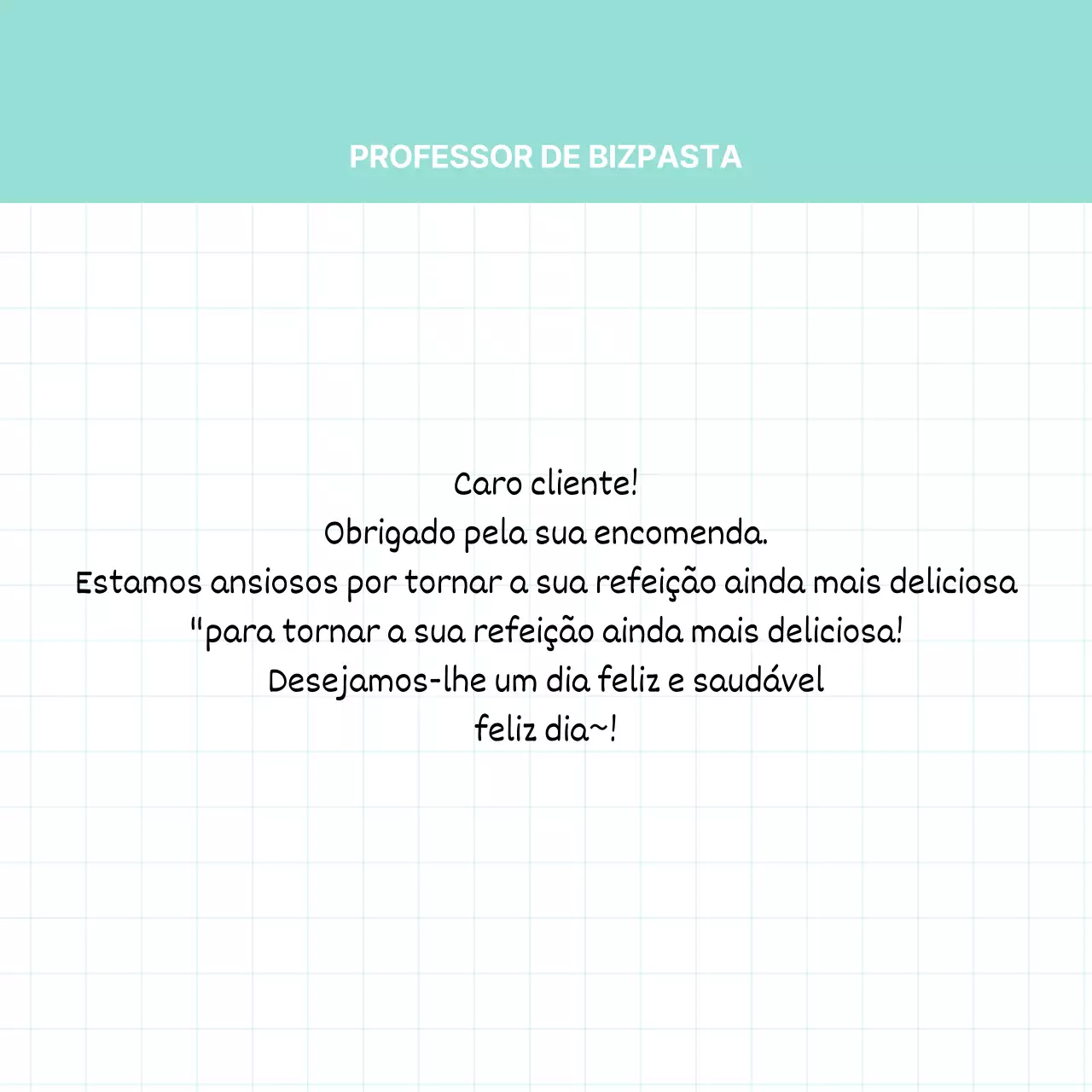 Conceito de bloco de notas simples com uma grelha cor de menta para notas de entrega na loja