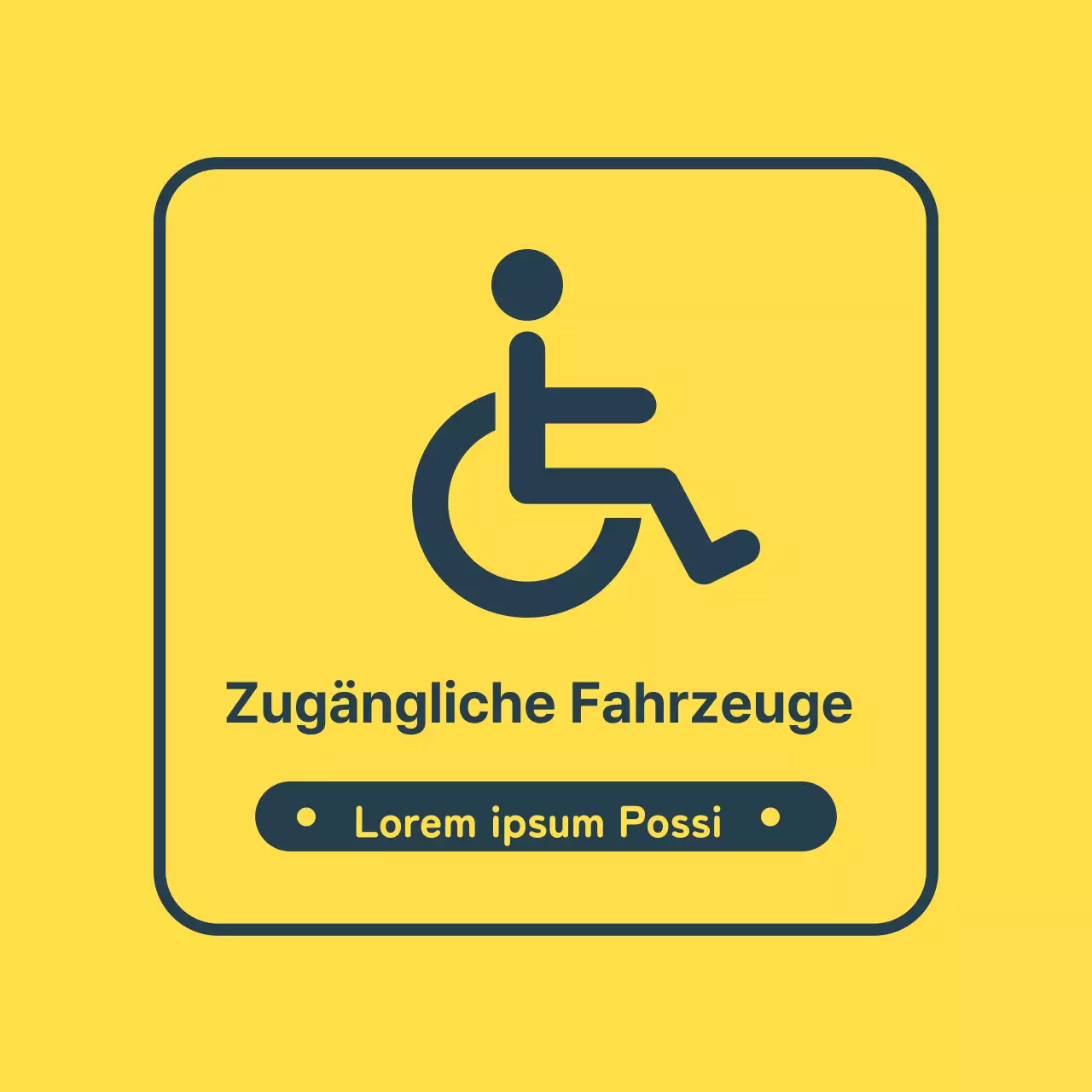 Gelb-Marineblau Gut lesbarer Fahrzeugführer für barrierefreie Fahrzeuge