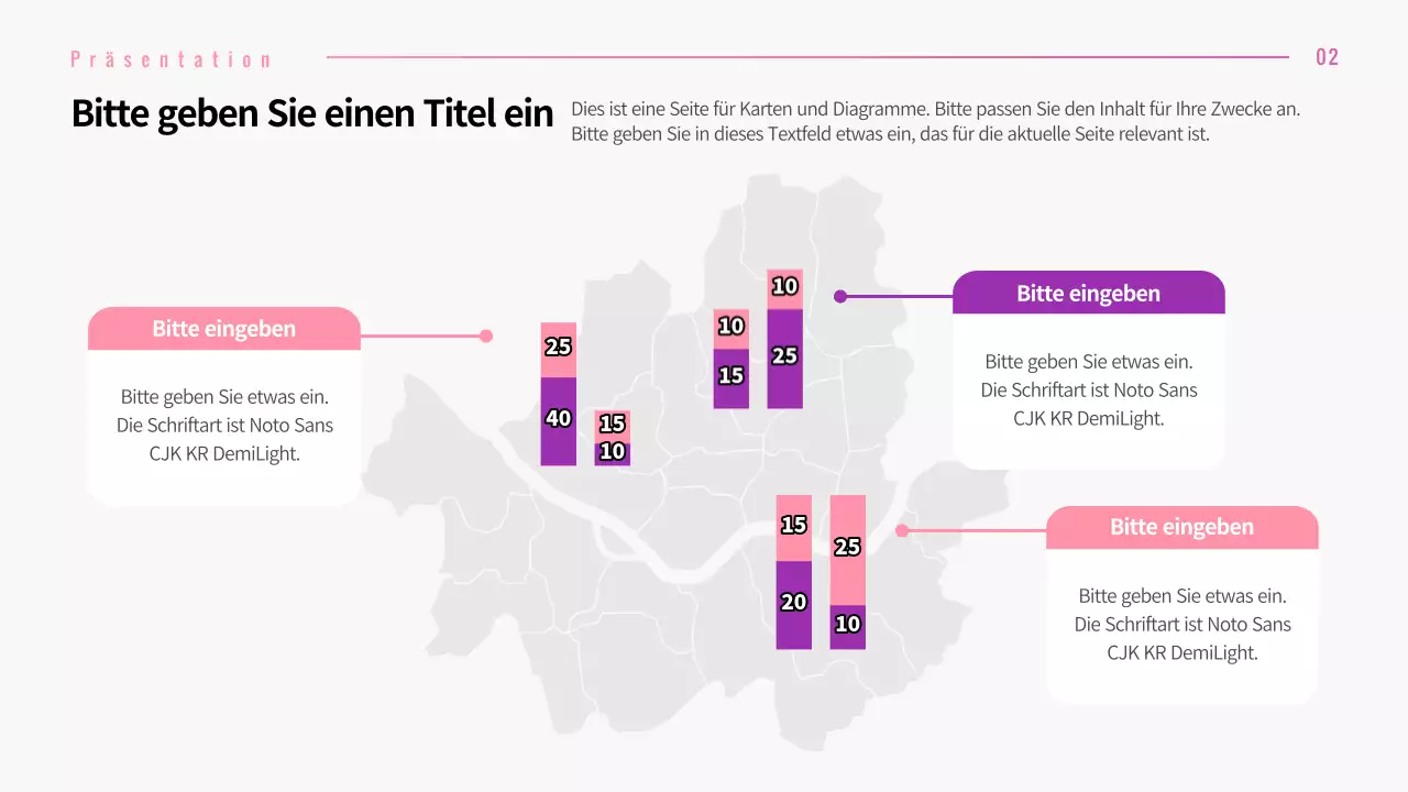 Präsentation verschiedener Layouts mit rosa Verlaufsgrafiken
