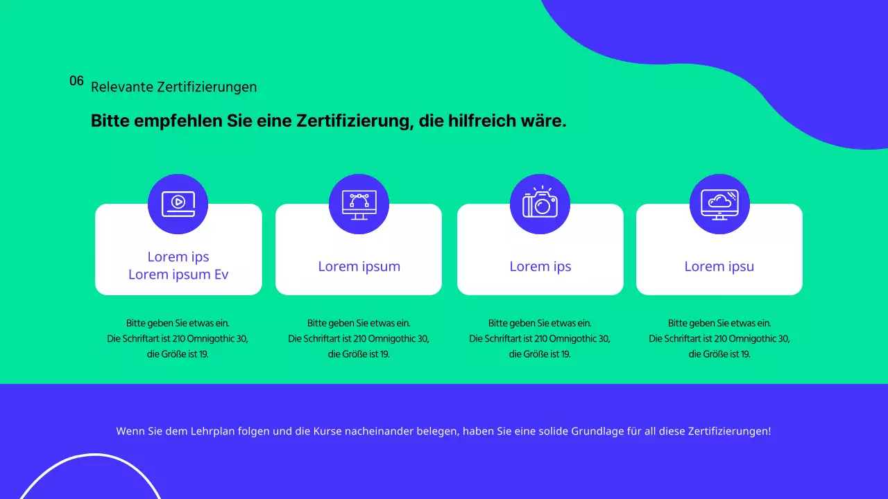 Eine moderne blau-weiße Präsentation der Abteilung für Öffentlichkeitsarbeit einer Universität