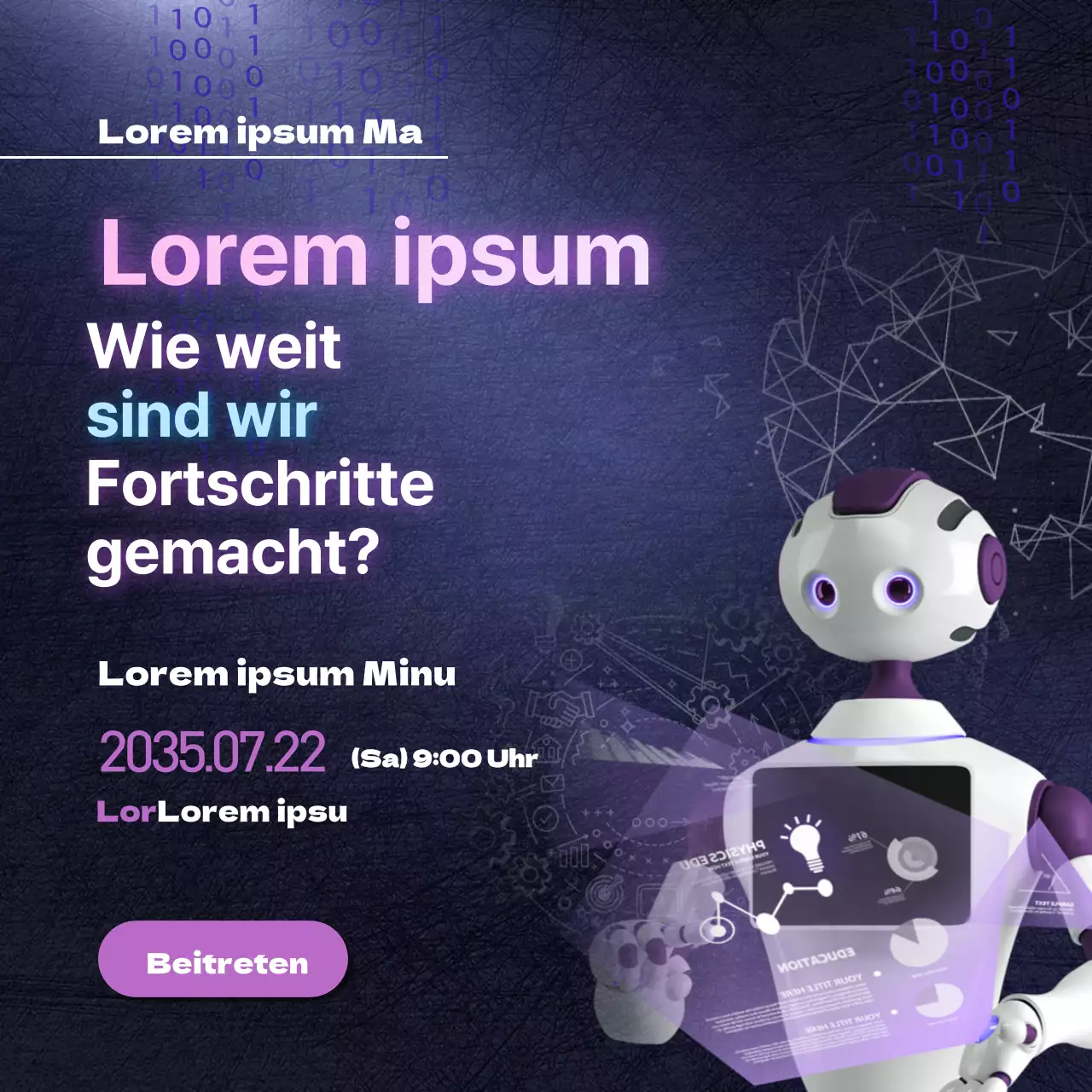 Dunkle Vorlage mit futuristischem Weltraum-LED-Lichtgefühl