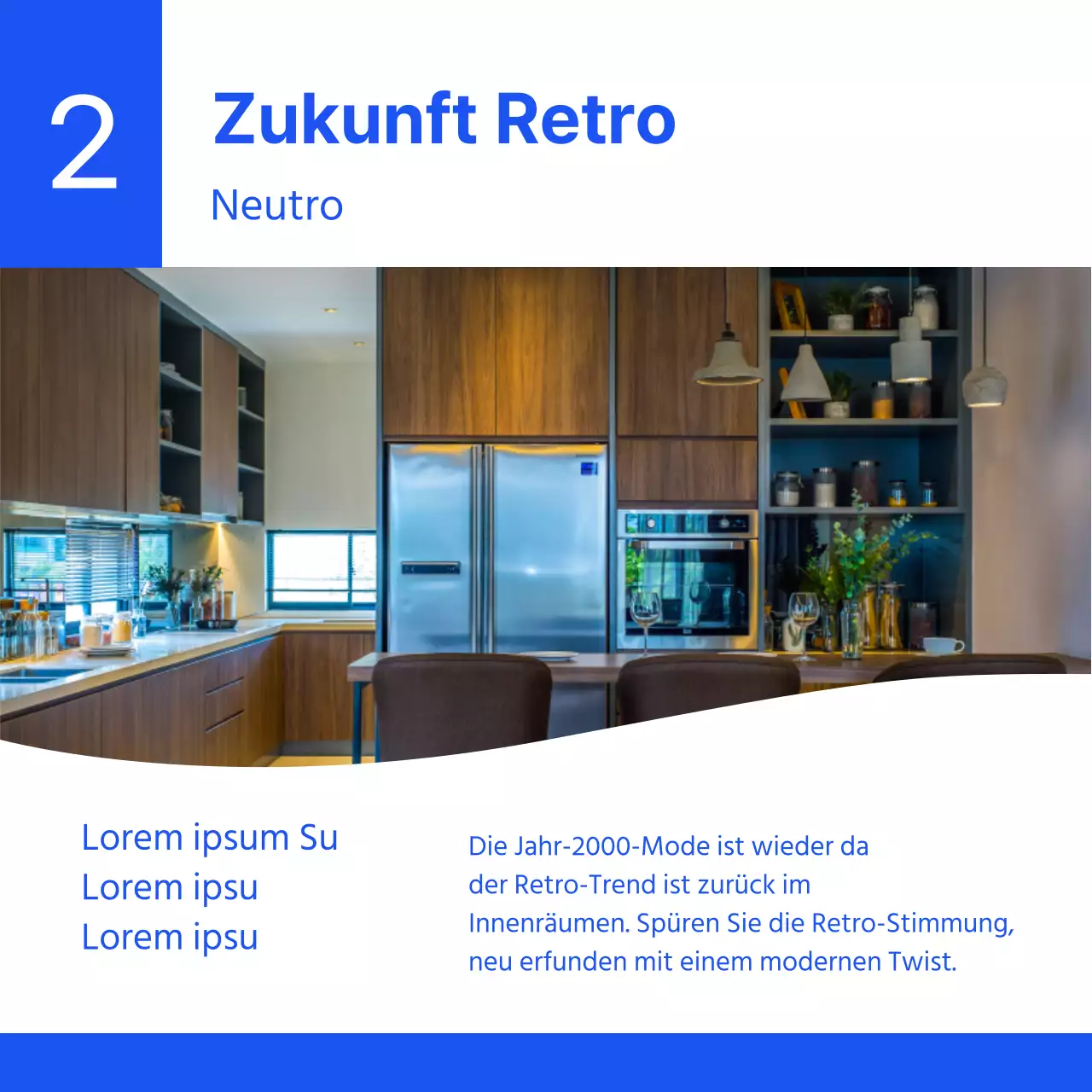 Der schlichte blaue Einrichtungstrend