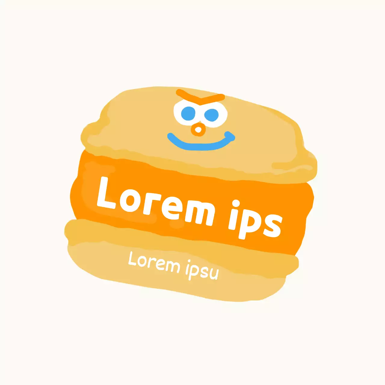 Illustration eines süßen Macarons in Orange