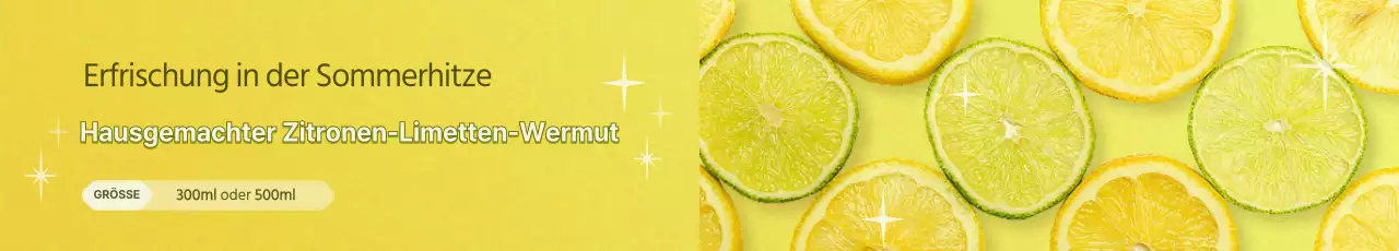 Förderung eines gelben, erfrischenden Konzepts für hausgemachten Fruchtsaft